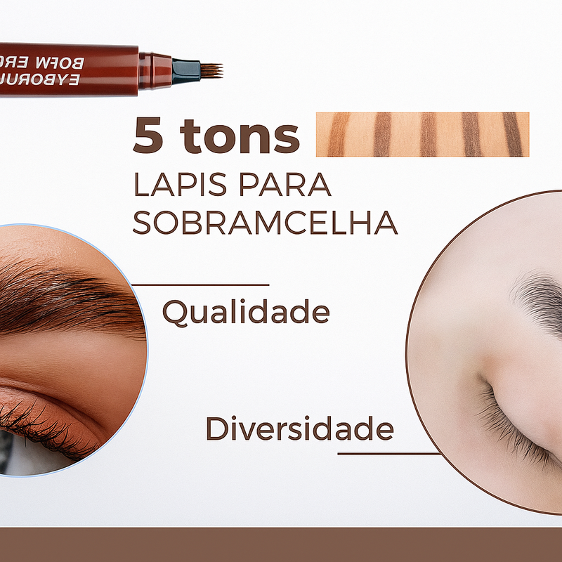 BrowFix™ 4 em 1 – Caneta Delineadora Microblading 4 Pontas à Prova D’Água