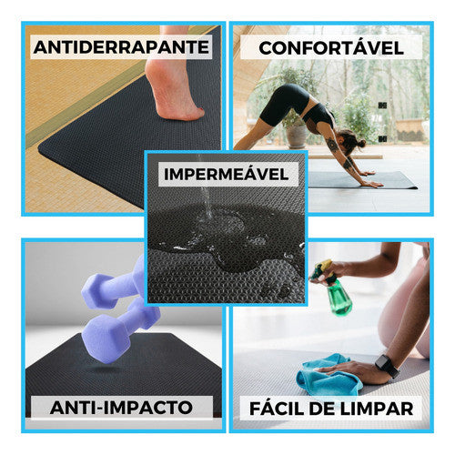 Colchonete Eva Fitness - Impermeável, Antiderrapante e Fácil de limpar e transportar