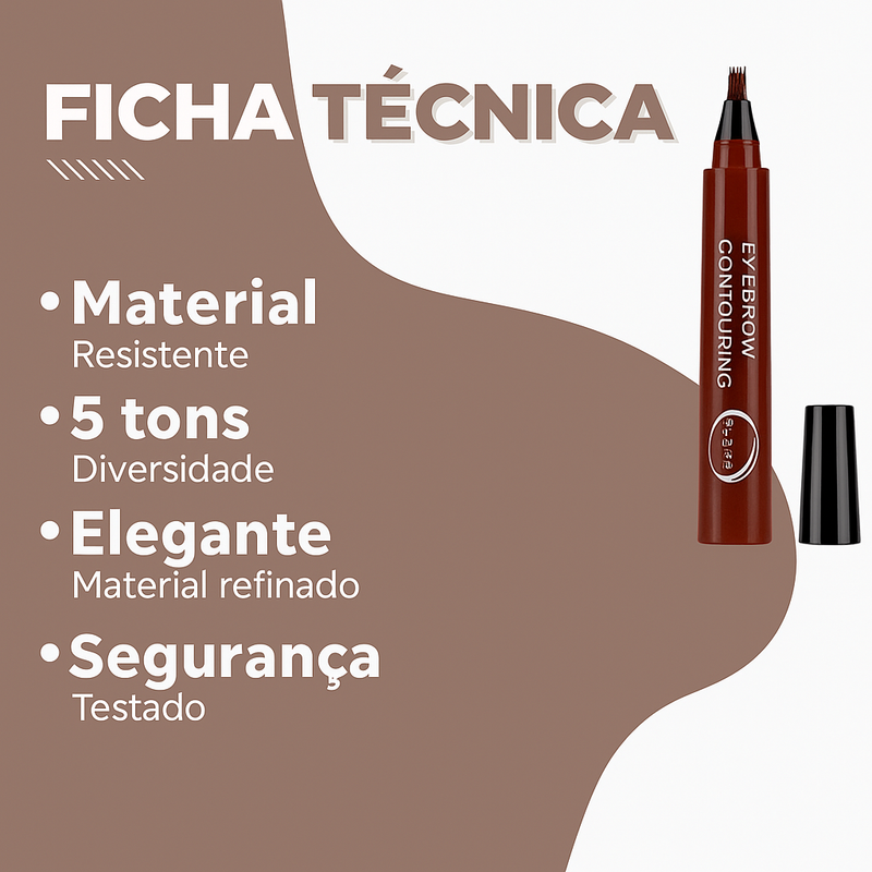 BrowFix™ 4 em 1 – Caneta Delineadora Microblading 4 Pontas à Prova D’Água