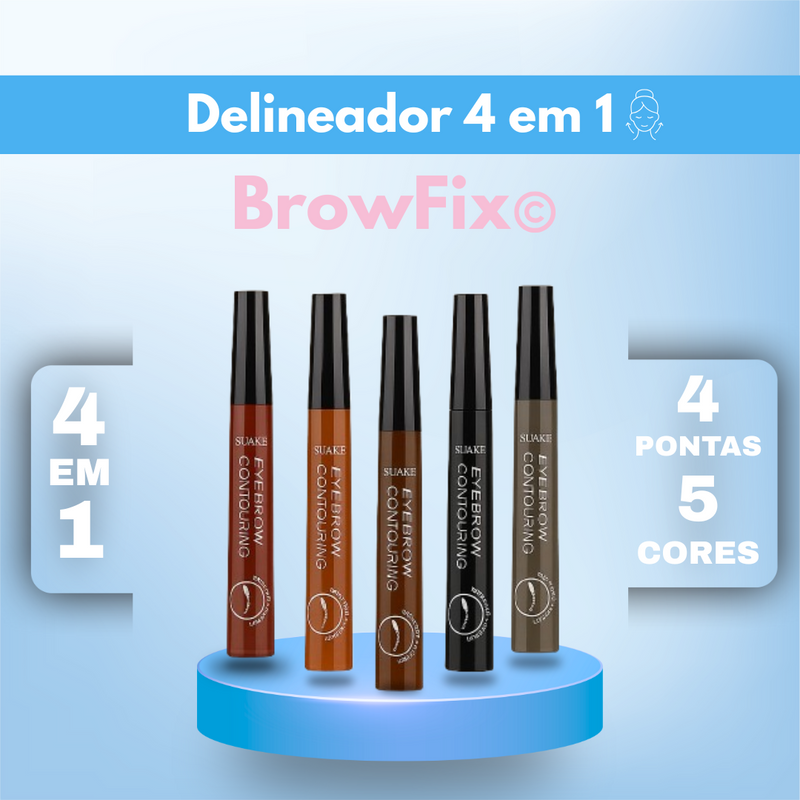 BrowFix™ 4 em 1 – Caneta Delineadora Microblading 4 Pontas à Prova D’Água